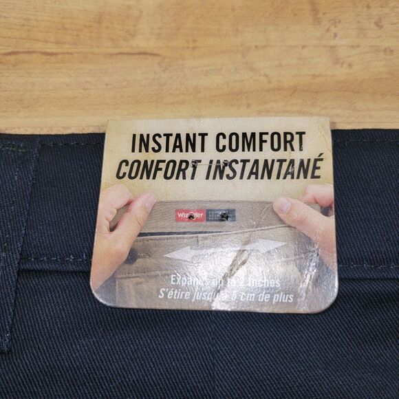 NEW Wrangler Flex Waistband Blue Khaki Size 44X30 Flat Front Classic Fit Pants - Picture 8 of 8